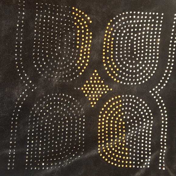 BCBG Women's Black Velour Sparkly Full Zip Track Jacket with Kangaroo Pocket XL - Picture 3 of 11